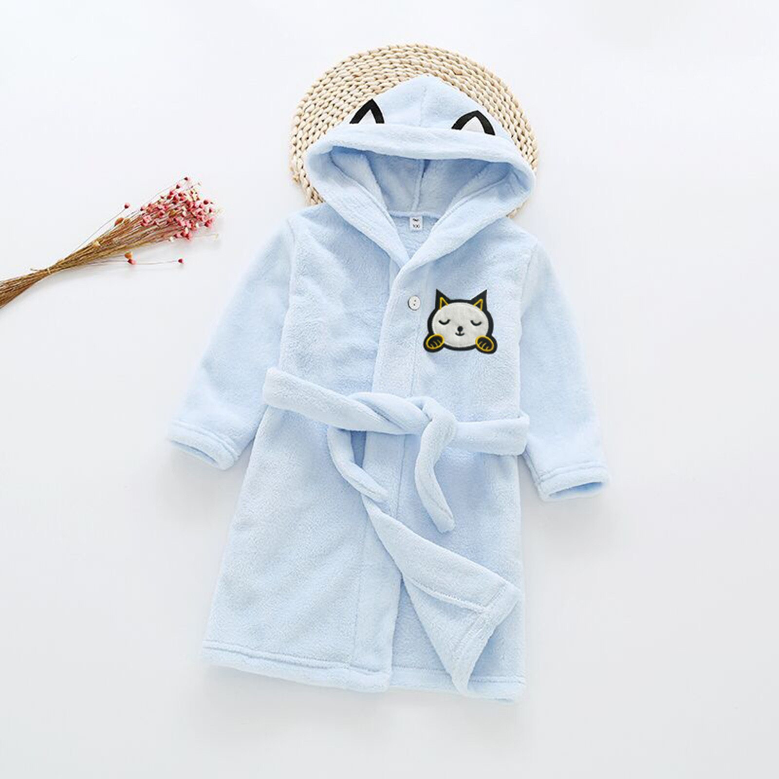 Cartoon Children's Boys Bathrobe Long Sleeve Hooded Kids Robe Lovely Baby Girl Clothes Spring Autumn Children Clothing#G30