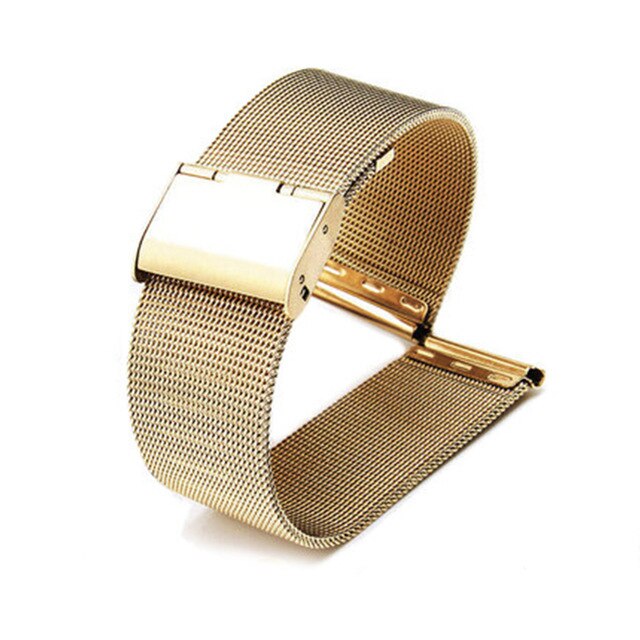 Milanese Horlogeband 12Mm 14Mm 16Mm 18Mm 20Mm 22Mm 24Mm Universele Rvs Metalen horloge Band Strap Armband Zwart Rose Goud: Goud / 22Mm