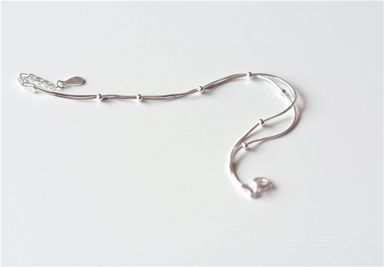 mode-sieraden Mooie 925 sterling zilveren armbanden Rood hart Eenvoudige persoonlijkheid Zoete armbanden