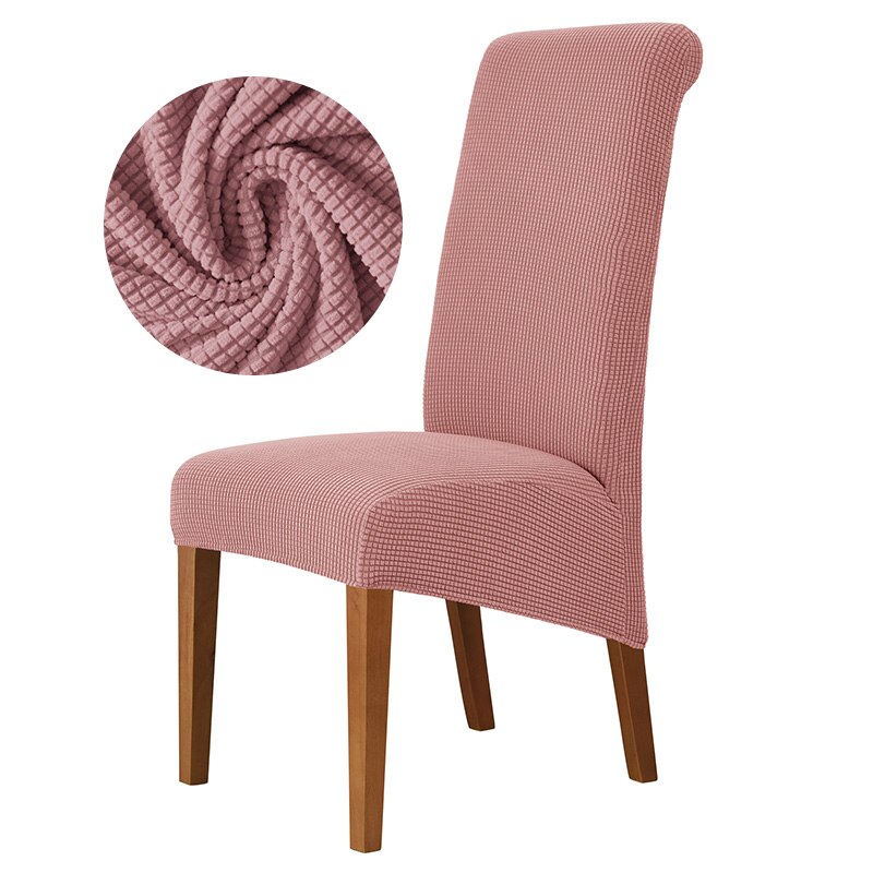 Jacquard XL Dining Chair Cover Extra Large Elastic Stretch Case for Chairs Spandex Long Back Chair Slipcover Kitchen: Pink