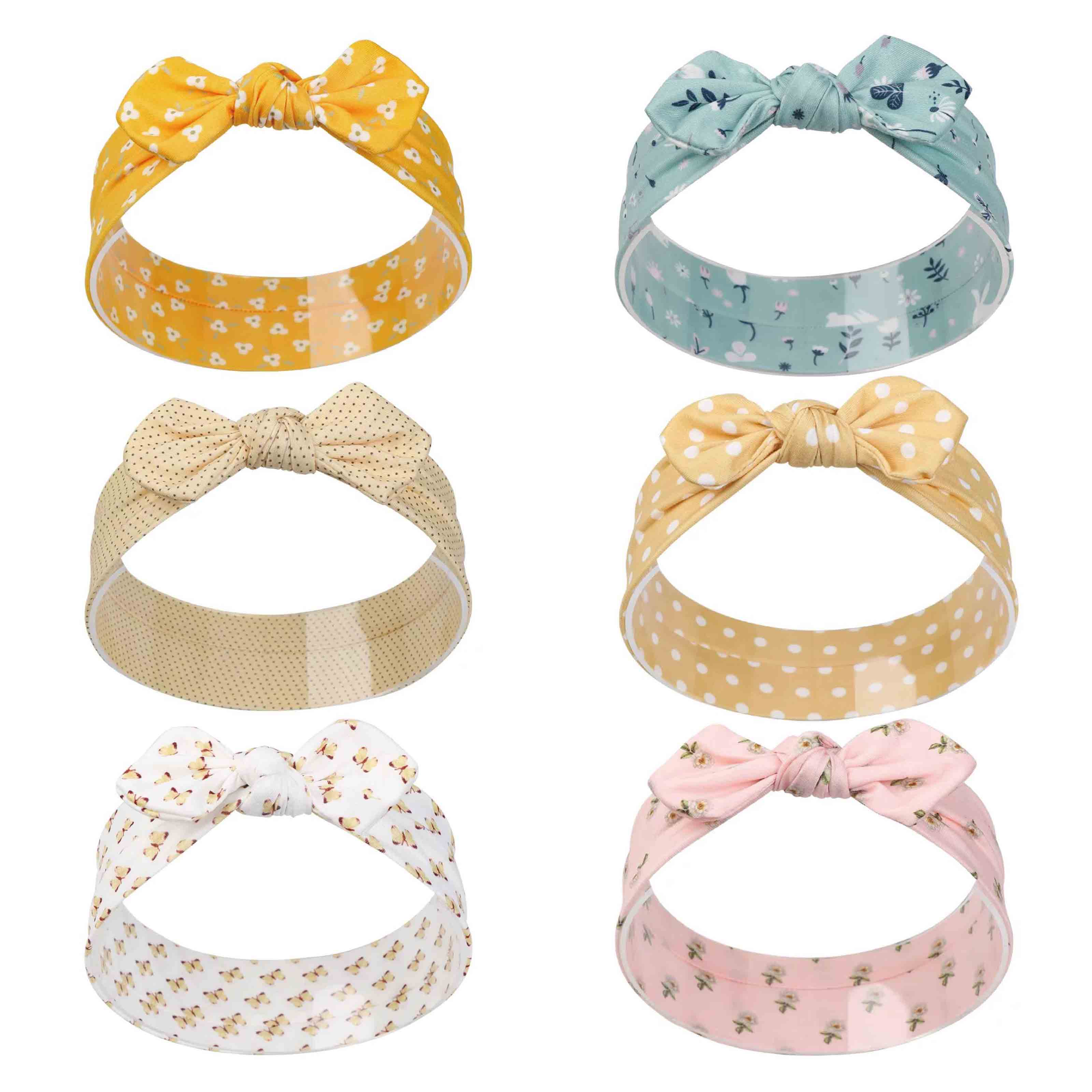 6Pcs/Lot Baby Headband Newborn Nylon Bows Headbands For Baby Girls Hair band Toddler Soft Stretchy Nylon girl Headbands: 6PCS-2