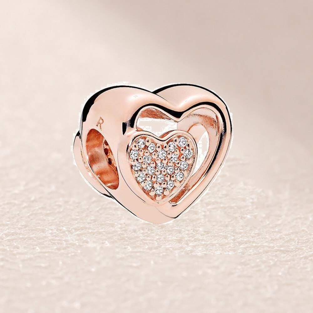 Fahmi Popular 100% 925 Sterling Silver Rose Gold Charm Beads22 Original Jewellery For Women Party Wedding: 781806CZ