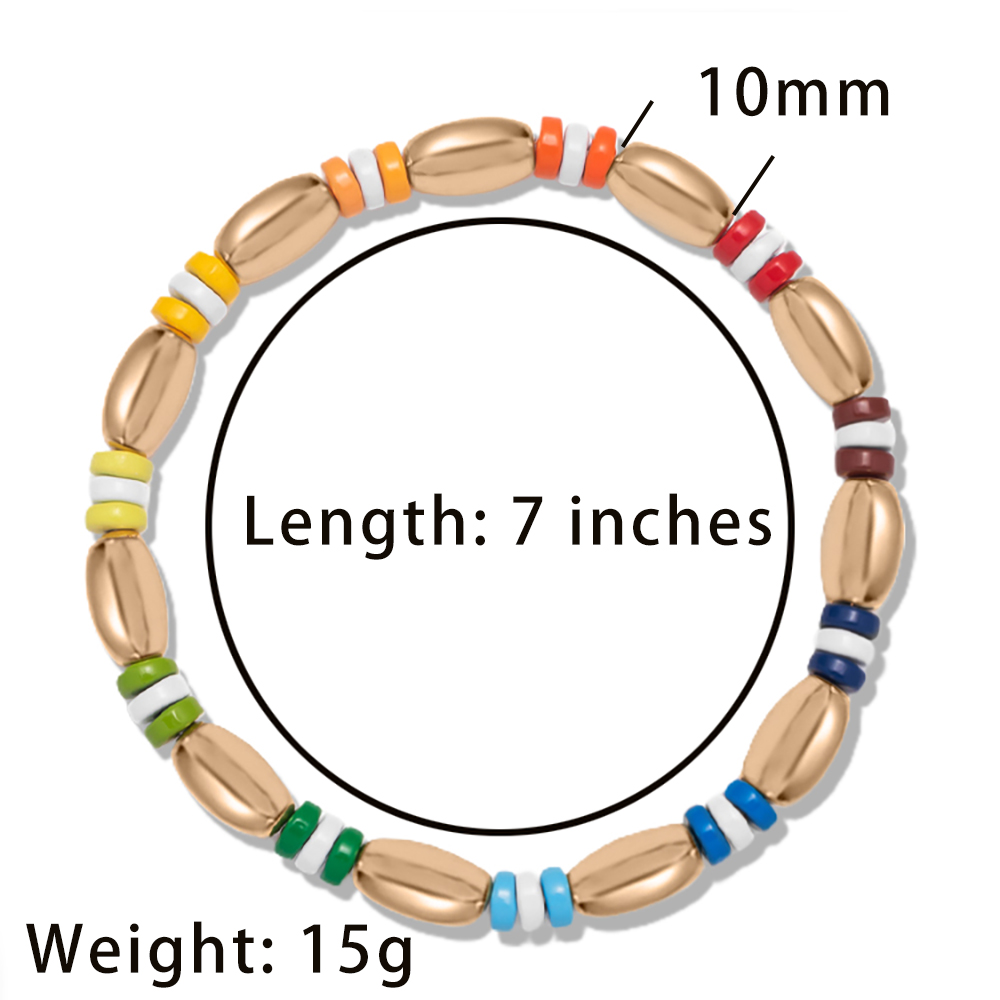 2022 nuovo Design perline colorate bracciali elastici braccialetti fatti a mano con perline Color arcobaleno bohémien per gioielli con perline da donna