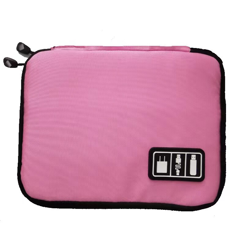 Gadget Cable Organizer Storage Bag Travel Electronic Accessories Cable Pouch Case USB Charger Power Bank Holder Digitals Kit Bag: Pink