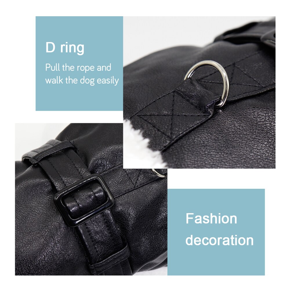 Pet Dog Clothes Winter Warm Dogs Jacket Waterproof Puppy Leather Coat Pets Clothing For Chihuahua French Bulldog Ropa Para Perro