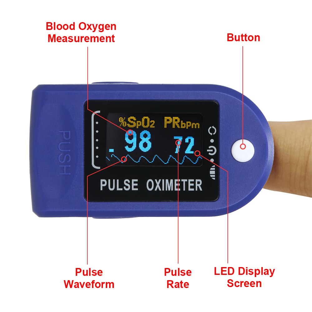 Digital Fingertip Pulse Oximeter OLED Blood Oxygen SpO2 Finger Oximeter Sensor Saturation Fingertip Monitor Measurement Meter