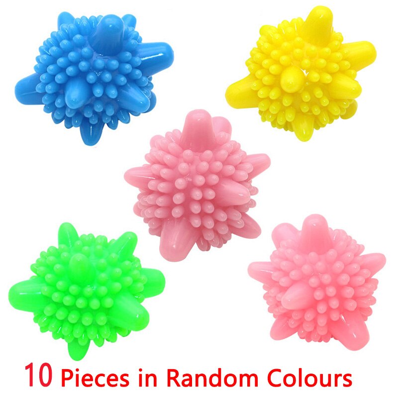 10 Stuks Herbruikbare Was Bal Milieuvriendelijke Anti-Statische Wassen Doeken Huishoudelijke Wasmachine Bal Schoonmaken Ballen: 10pcs mixing color