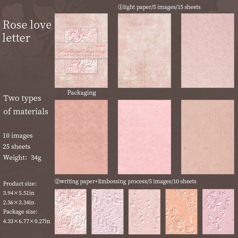 Journal GO, 25 uds., Material de textura en relieve , papel para diario, álbum de recortes, decoración de Collage, papel de fondo Vintage