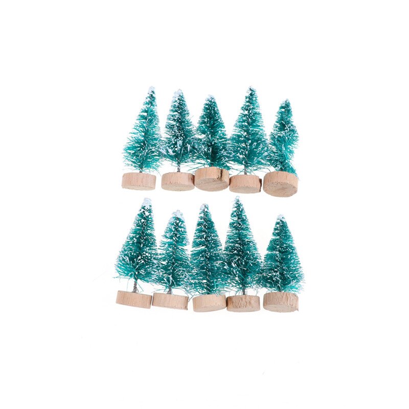 1/3/5/10pcs DIY Christmas Tree Small Pine Tree Mini Trees Placed In The Desktop Home Decor Christmas Dollhouse Decor Kids: 10pcs 4.5cm