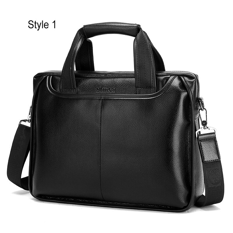 Leather Laptop Shoulder Bags Men Briefcase Messenger bolso hombre Crossbody Bags For Male Handbags Men's Briefcase XA621: Black 01