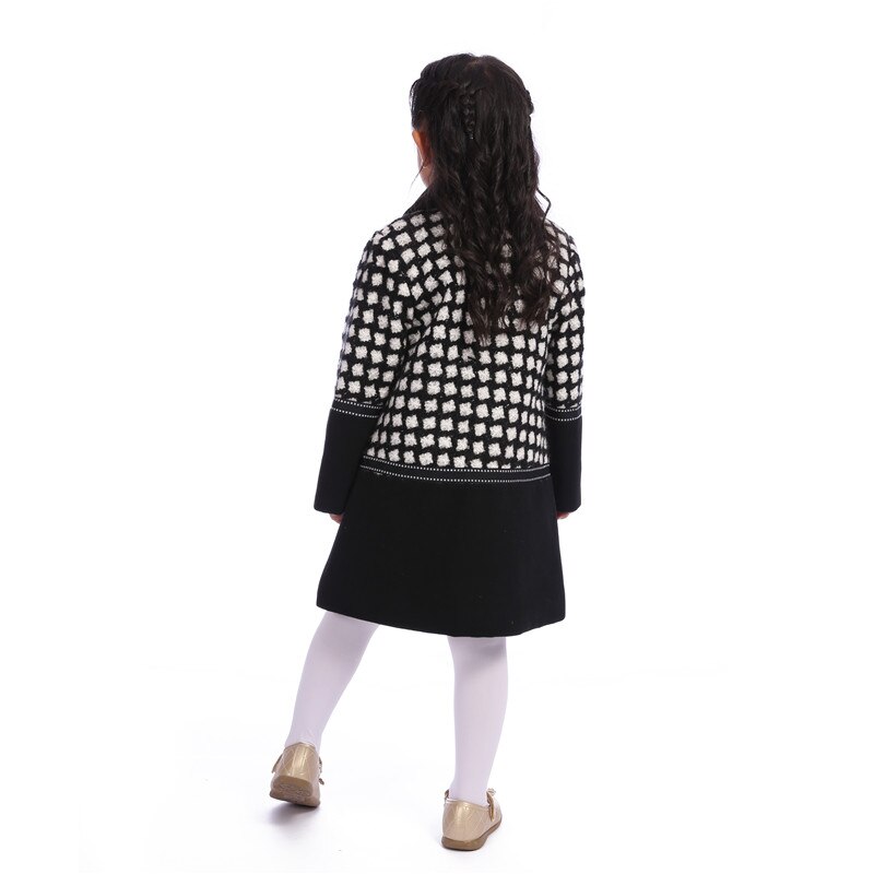 Invierno otoño cálido niñas abrigo ropa de calle primavera niños Chaquetas Niña negro Checker ropa Casual