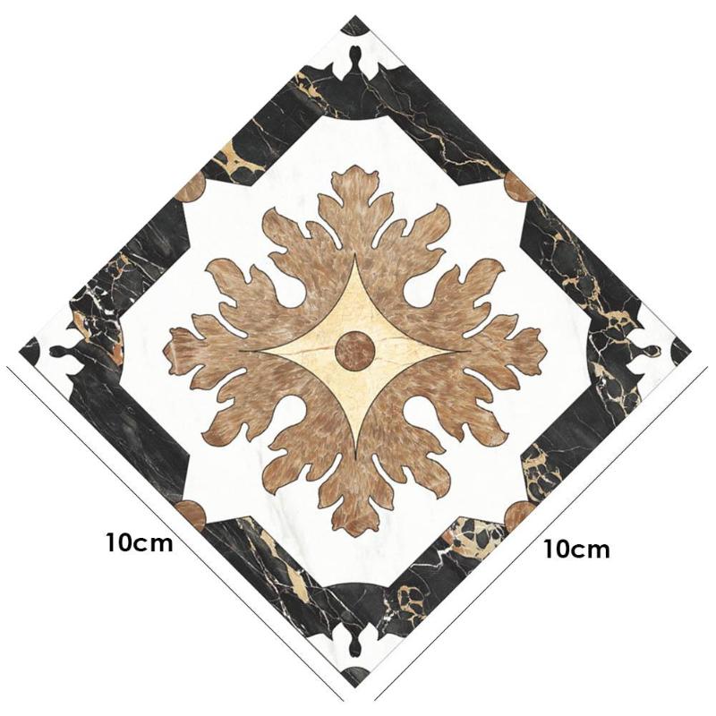 10 Uds. Suelo azulejo Diagonal pared pegatina Vintage patrón cocina cartel resistente al desgaste arte murales accesorios decorativos