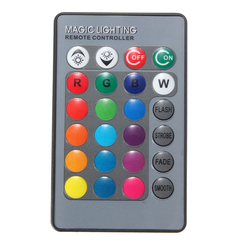 24 Keys IR Wireless Remote Controller For Globe Bulbs RGB Light Lamp LED Strip Lights Without Battery