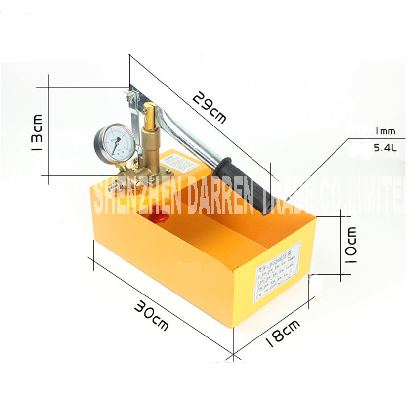 SYB-40 Manual Water Pipe Pressure Test Pump 40 kg Copper Pump Body Manual Pressure Test Pump