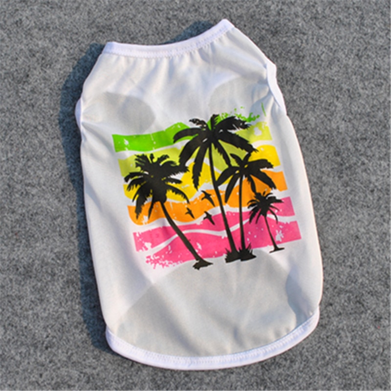 Sommer strand stil hundehvalp t-shirt billigt åndbart bomuld hundetøj til lille hund vest