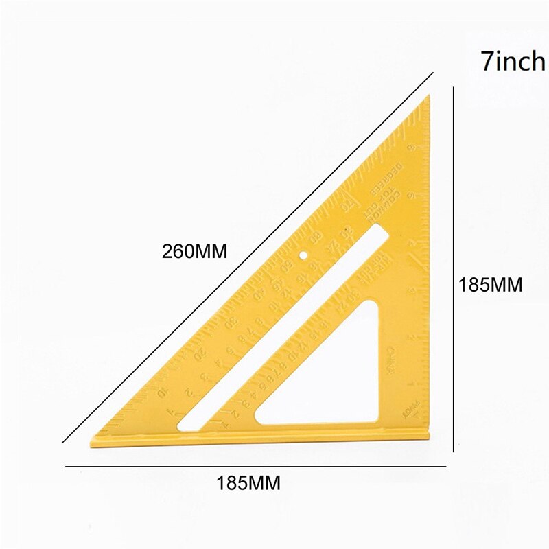 45 grad Aluminium Legierung Winkel Messen Werkzeug Geschwindigkeit Verdicken Sauerei Lineal Gehrung Für Tischler Holzbearbeitung 7 zoll/18cm: Aluminium Gelb