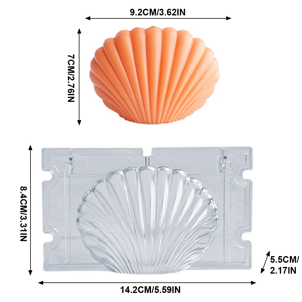 3D Concha molde de vela perfumada molde para velas hechas a mano fabricación de velas de aromaterapia escayola moldes de plástico Vieira jabón molde: Large Size