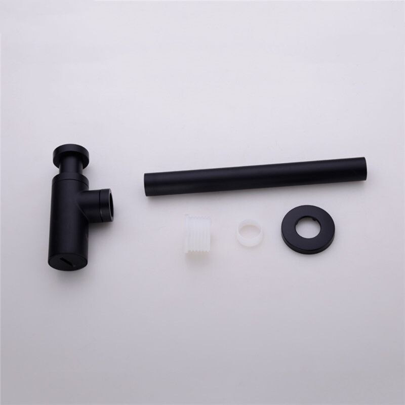 Basin Sink Drain Sewer Downflow Pipe Bottle Trap Drain Deodorization Brushed Black Bathroom Kitchen