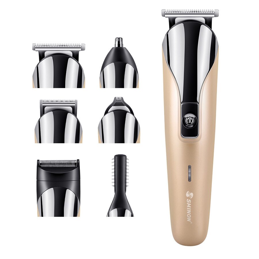 6 in 1 Digital Hair Trimmer Rechargeable Electric Hair Clipper Men's Cordless Haircut Adjustable Ceramic Blade