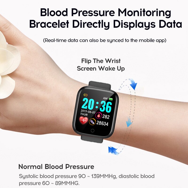 Reloj inteligente deportivo Y68 para hombre y mujer, pulsera electrónica a Color con Monitor, resistente al agua, ideal para