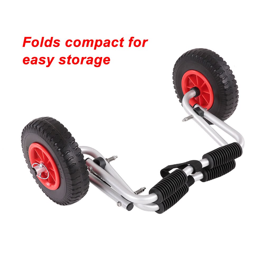 thumbnail image 2 of CPS Foldable Kayak Canoe Boat Carrier Cart – Heavy Duty Trolley With Sand Wheels – Black 2 of 3