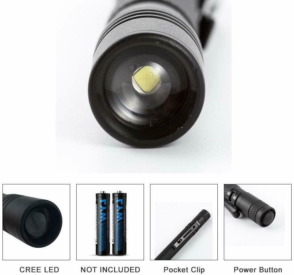 COSMOING Zoomable 395nm UV Light Penlight Blacklight Scalable Clip Pen Light Flashlight