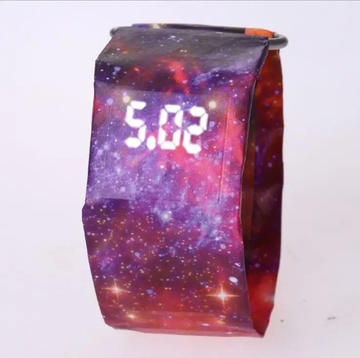 Relojes de papel creativos para hombres y mujeres, relojes digitales LED, relojes deportivos, precio barato,: Oro