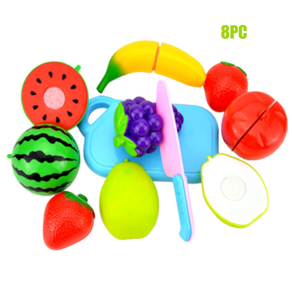 Kids Pretend Rollenspel Keuken Fruit Groente Voedsel Speelgoed Snijden Set Realistische Educatief Baby Speelgoed: 8PCS