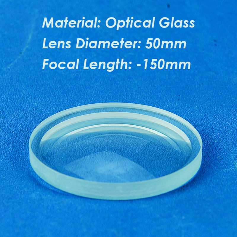 50mm Optical Glass Focal Length -150mm Optics Plano Concave Glass Lens 2PCS