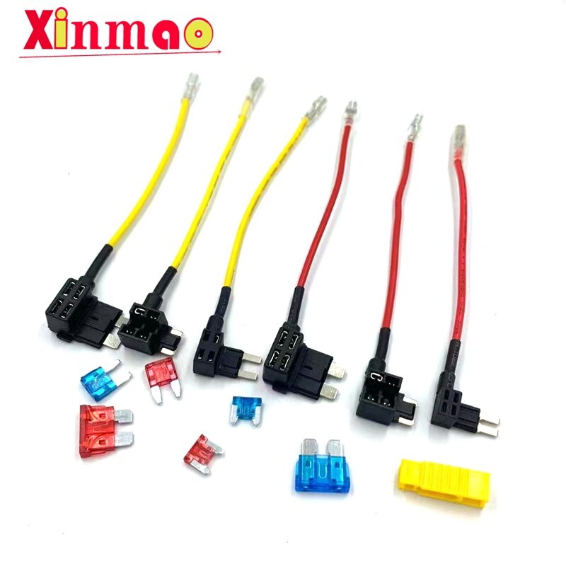 12V Mini Kleine Medium Size Auto Zekeringhouder Add-A-Circuit Tap Adapter Met 10A Micro Mini standaard Atm Blade Zekering