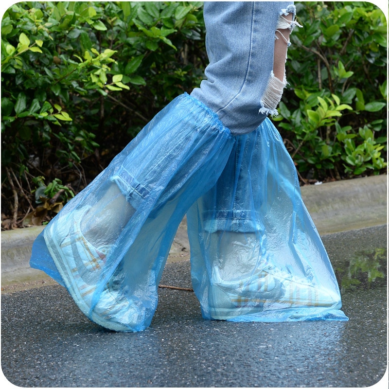 50 Pairs Waterdicht Anti Slip Boot Covers Plastic Wegwerp Overschoenen Overschoenen Veiligheid Regen Laarzen