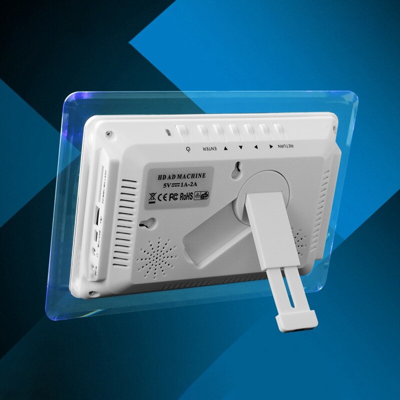 Digital Photo Frame,Ultra-Thin Portable 7 Inch Electronic Frame HD Electronic Photo LED Lcd Screen White