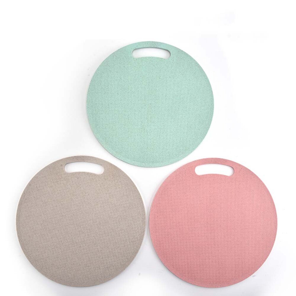 Kitchen Wheat Straw Chopping Board Multi-function Cutting Board Non-slip Round Shape Cutting Board for Home (Beige): Pink