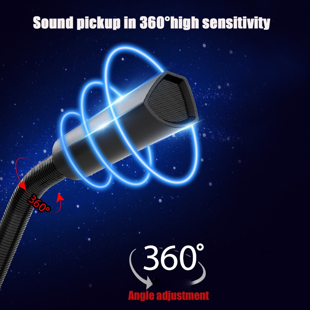 USB Microphone HD Sound Card With Speaker Headset Jack Free Drive Noise Reduction Rotate Receiver For Computer Mobile Phone