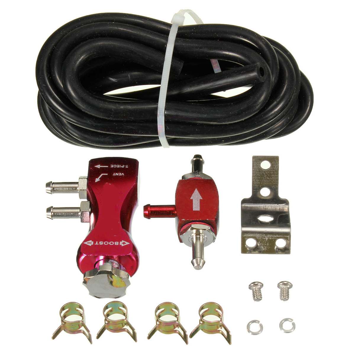Adjustable Bilateral Turbo Valve Manual Vehicle Car Boost Controller Booster Kit Manual Turbo Boost Controller Bleed Valve: Red