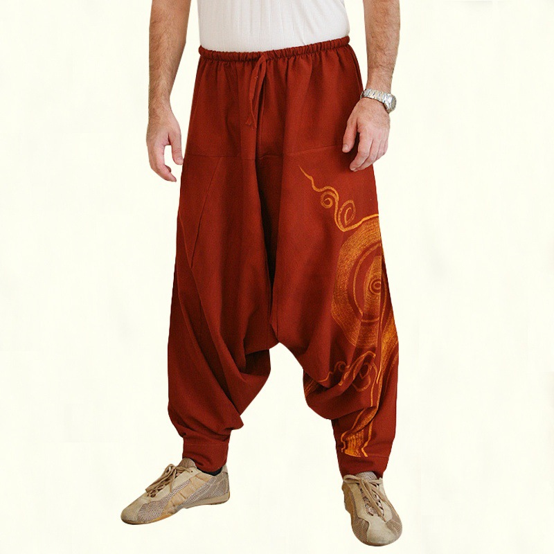 Herfst Mode Mannen Casual Losse Baggy Broek Mannelijke Druppel Kruis Aladdin Ali Baba Yoga Wijde Pijpen Harembroek Outfits plus Size