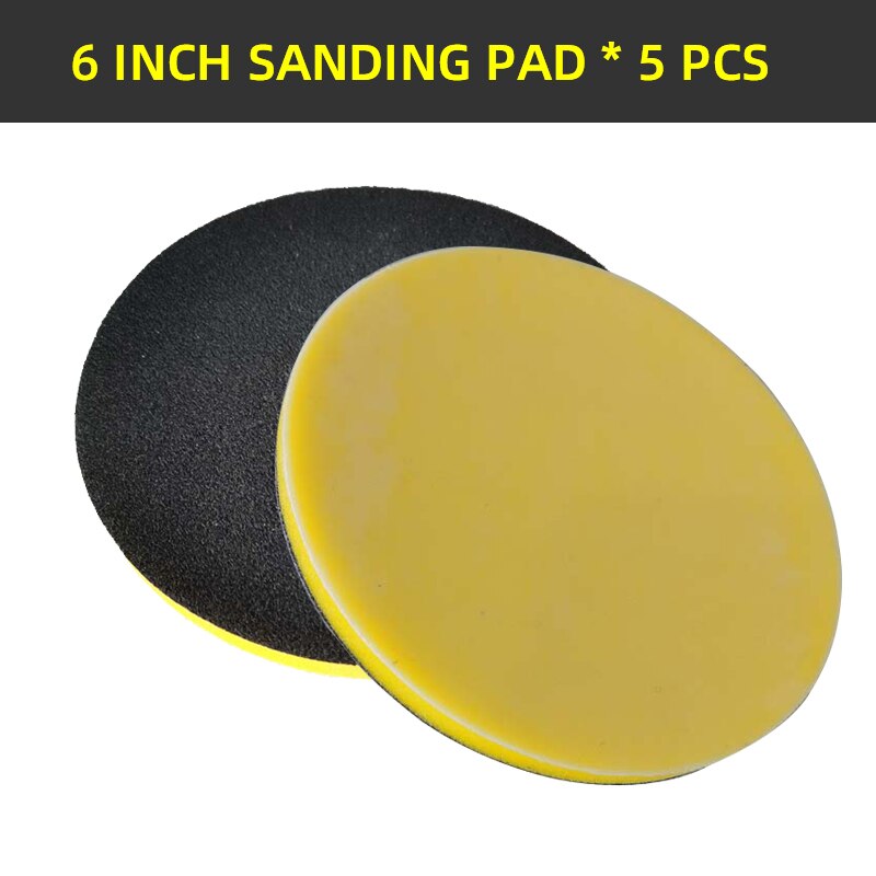25 PCS KOVAX 6 Inch Sandpaper Round Flocking Car Paint Beauty Fine Sanding 150mm 2000 Grit: Protective pad 5pcs