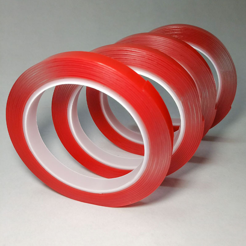 Film rouge Transparent Ultra fin, ruban adhésif Double face, résistant aux hautes températures, sans marques, adhérence étanche, adhésifs forts, 2 pièces