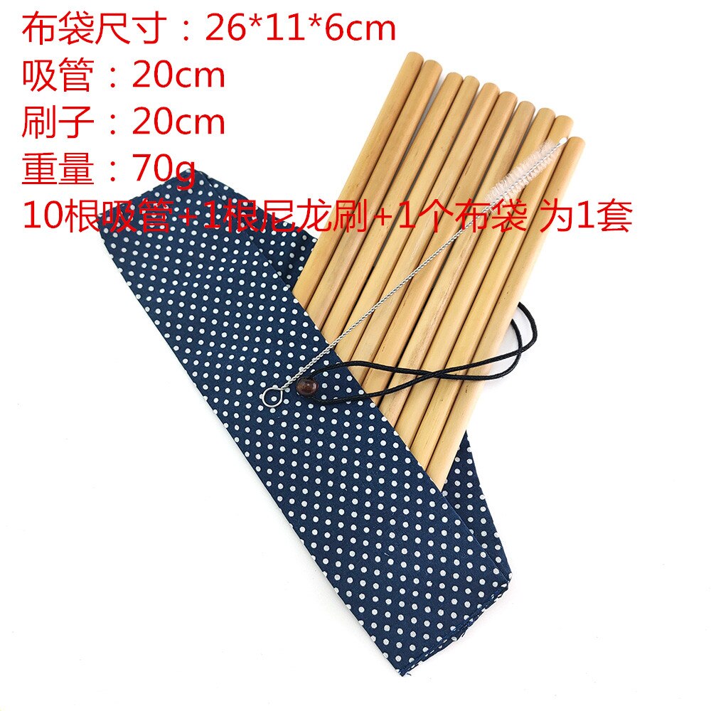 Reusable Bamboo Drinking Straws 10pcs/set Bamboo Drinks Straw Party supplies: I
