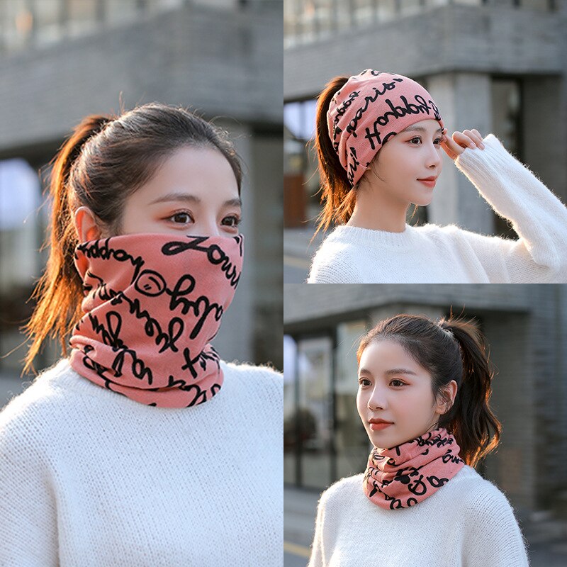 Gorro versátil para esquiar al aire libre, senderismo, pesca, otoño e invierno, bufanda de protección del cuello gruesa y cálida: C