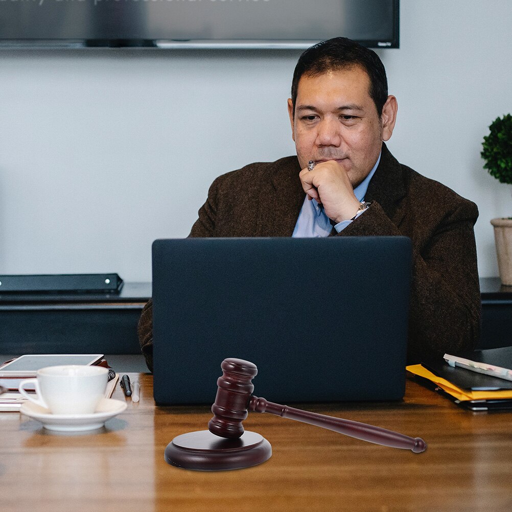 1pc Practical Auction Hammer Wooden Judge's Hammer Durable Court Hammer