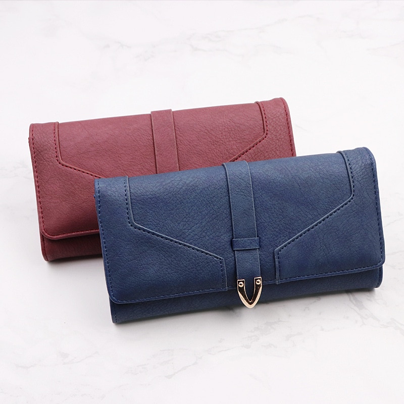 Vrouwen pu leren portemonnee clutch tas voor tienermeisjes minimalistische portemonnee effen kleur vrouwelijke muntzak kaarthouder billetera