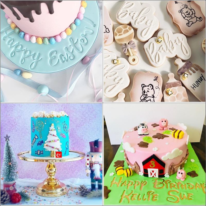 Kageværktøj arabisk kapital/alfabet/tal præget udskærerform bogstav kage/småkageudstikker stempel fondant kageudsmykningsværktøj