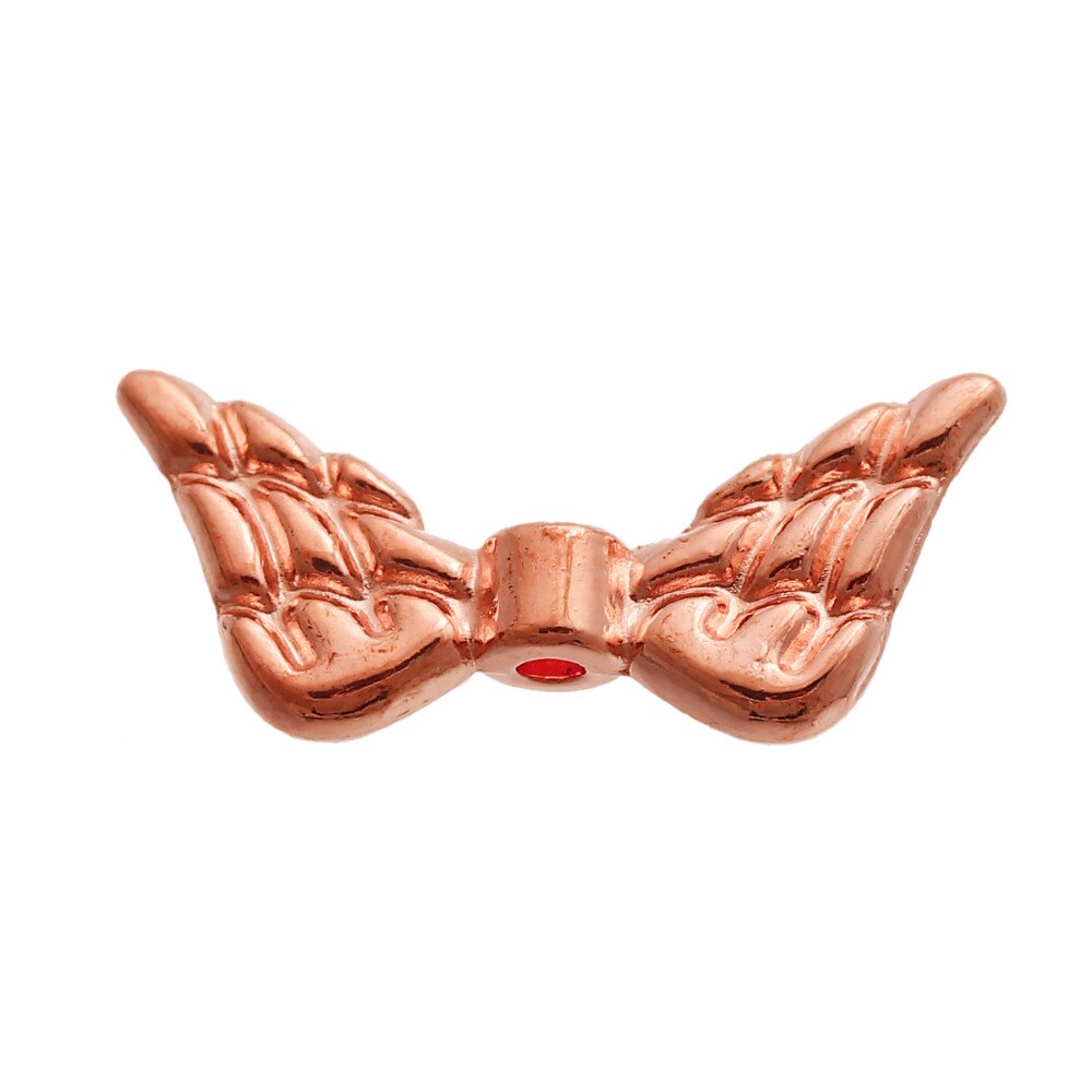 DoreenBeads Zinc Based Alloy Rose Gold Spacer Beads Wing DIY Components 19mm( 6/8") x 8mm( 3/8"), Hole: Approx 1.5mm, 50 PCs