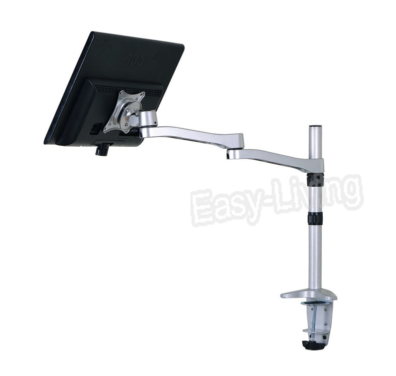 Aluminum Desktop Monitor Mount Arm Full Motion 360 Degree 13-24&quot; LCD LED Computer Monitor Holder Loading 5kgs Silver