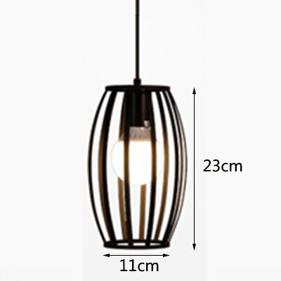Retro industriel geometrisk sort led jern pendellamper indendørs belysning korridor restaurant soveværelse sengekasse hængelampe: M