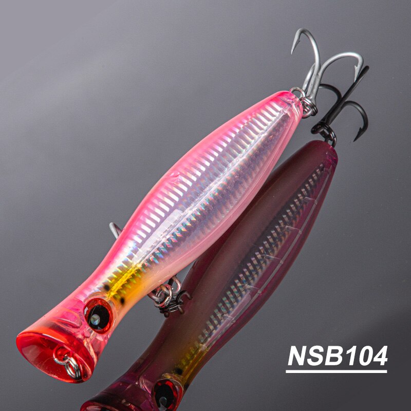 Señuelos de pesca Noeby Popper, 12cm, 43g, 16cm, 78g, 20cm, 150g, Wobbler flotante de agua salada, cebo duro Artificial para señuelo de pesca GT: 75mm / Beige