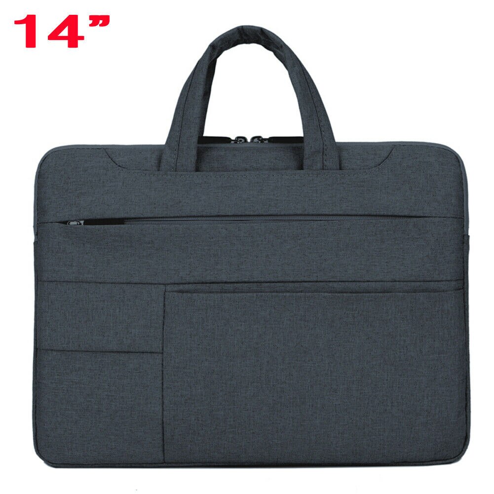 Men's Handbag Universal Laptop Bag 13-15 Inch Laptop Tote Briefcase Portable Solid Oxford Cloth Waterproof: Black size 14