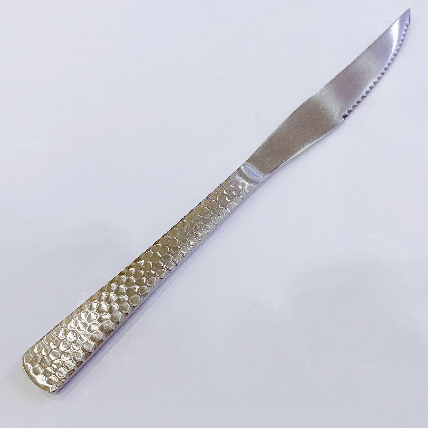 Full Hammered 18/10 Stainless Steel Silverware Cutlery Set Flatware Service for 4 Tableware Steak Knives Spoons Forks for Home: Steak Knife