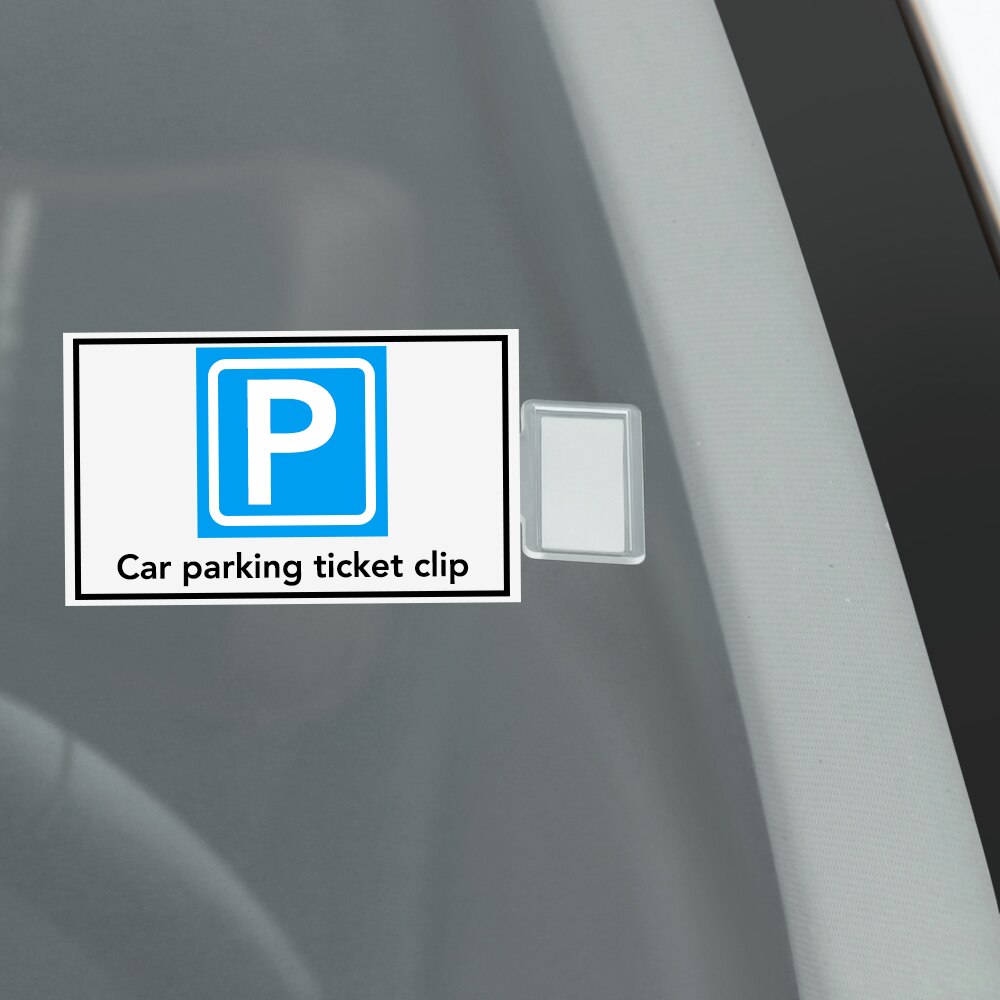 2Pcs Auto Car Parking Ticket Permit Holder Clip Windscreen Sticker T-shape Folder Bill Holder Mount Fastener for Home Office